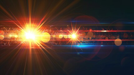 Wall Mural - Background with abstract digital lens flare overlays