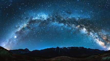 Wall Mural - capture the breathtaking night scenery of the milky way galaxy adorned with a vibrant palette of sta