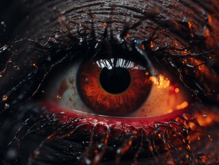 Sticker - a close up of the eye of a demon