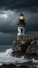Wall Mural - lighthouse on the coast of state
