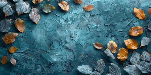 Wall Mural - design a website header background that looks like birch leaves, copy space