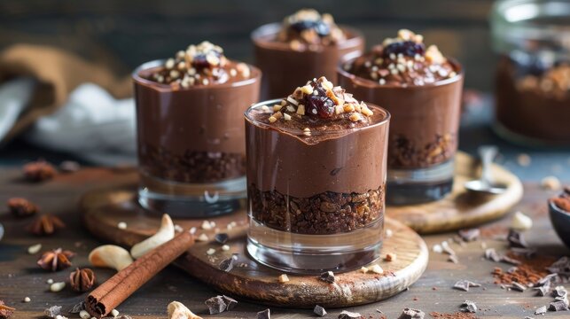 Vegan cocoa dieting raw dessert made from date fruits sesame seeds and sunflower seeds