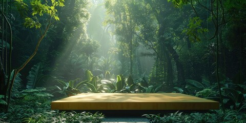 Wall Mural - Jungle Platform with Sun Rays