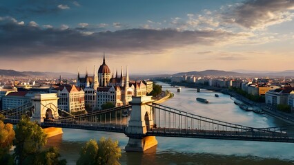 transport to the banks of the danube river in budapest hungary, ai-generated image