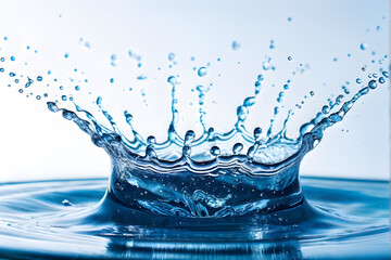 Wall Mural - blue water splash isolated on white background.