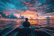 © A to Z - Man doing sport fishing on a boat.