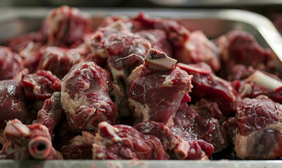 Wall Mural - Close up of a buffalo cow meat to be eid al adha