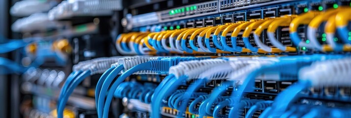 Network Server with Colorful Cables