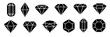 © IQ art_Design - Set of diamonds line in a flat icons style. Abstract black diamond collection icons. Gemstone icons in a linear minimal style. Vector icon logo design diamonds.
