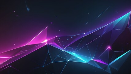 Wall Mural - A cityscape with a purple background and a lot of triangles. The triangles are scattered all over the background and the foreground. The cityscape is very abstract and has a futuristic feel to it