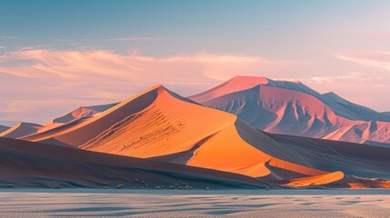 Wall Mural - The untouched beauty of the Namib Desert, with towering sand dunes