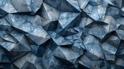 Wall Mural - Blue-toned abstract diamond texture wallpaper featuring geometric shapes, blending light and dark shades seamlessly.
