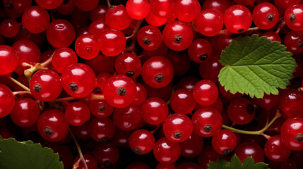 Wall Mural - Red currants as background, top view