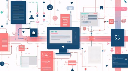Wall Mural - a computer monitor with a lot of icons on it