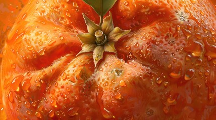 Detailed close up of a mandarin orange