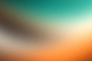 Canvas Print - Abstract Grainy Gradient Background Texture Banner Poster in Orange, White, Tosca, Black, Dark Green