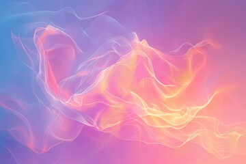 Wall Mural - Ethereal abstract waves in vibrant pink and blue hues