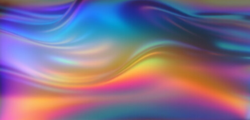Poster - Abstract bright blurred background in holographic colors.