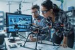 © spyrakot - Engineers Collaborating on Renewable Energy Drone Prototype in Modern Research Laboratory