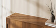 © ImageFlow - Top view of living room interior with empty space on sideboard with decoration