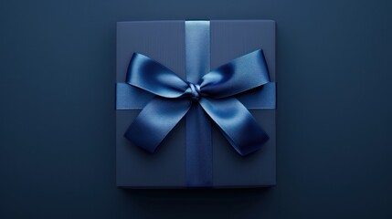 Open gift box on dark background, top view