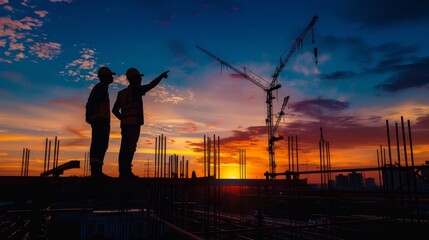 Wall Mural - The Construction Site Sunset