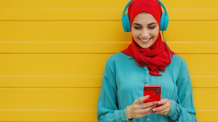 Poster - The woman with red hijab