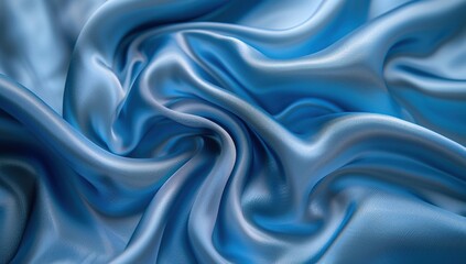 Wall Mural - Abstract Blue Satin Fabric Texture