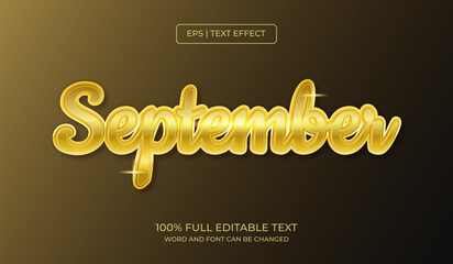 Wall Mural - design editable text effect, september text effect