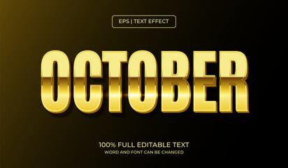 Wall Mural - design editable text effect, october text effect