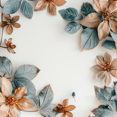 Cool Cyan Bloom Frame for Mockups - Perfect on Bright White Backgrounds