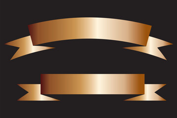 Canvas Print - realistic gold vector ribbons set , banner, with stitch detailing for your design project