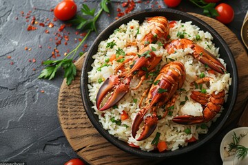 Wall Mural - Gourmet Lobster Rice Dish