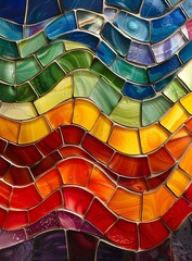 Wall Mural - colorful mosaic wall tiles closeup