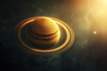 Wall Mural - A planet Saturn with rings around it