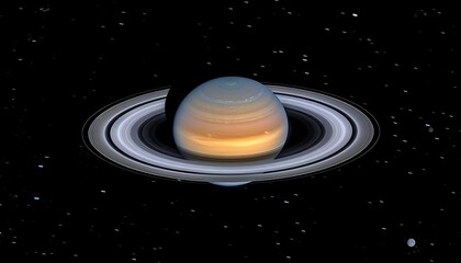 Wall Mural - A planet Saturn with rings around it