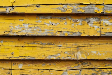 Poster - Weathered Yellow Painted Wood Surface