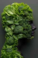 Wall Mural - Healthy green vegetables portrait
