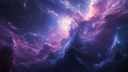 Wall Mural - album cover of empty space, stars, galaxy, with blue and purple hues and a techno theme.