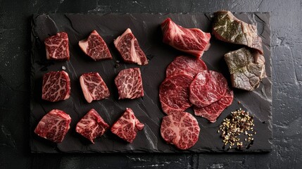 Sticker - A selection of sliced high quality Wagyu beef for grilling