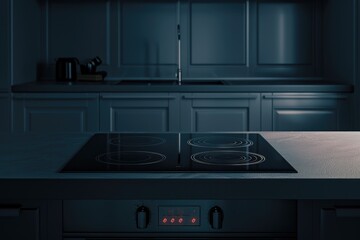 Wall Mural - A close-up view of a stove top with two burners