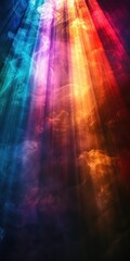 Wall Mural - vibrant beams of multicolored light create an abstract and dynamic background, showcasing a mesmeriz