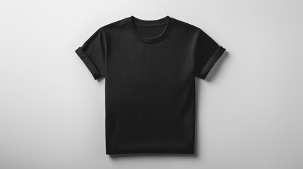 Poster - Black T-Shirt Mockup on White Background