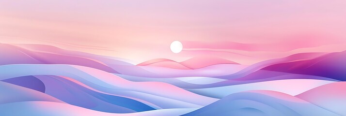 Wall Mural - abstract horizon with mountains and sun in the sky