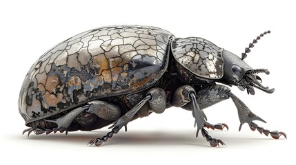 Canvas Print - Dung Beetle Rolling a Massive Ball of Dung in Scientific