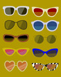 © Fatimata - collection lunettes de soleil tendance mode styles différents vecteur