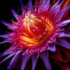 Sticker - Close-up of a vibrant exotic flower. 