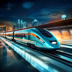 Sticker - Futuristic high-speed train in motion