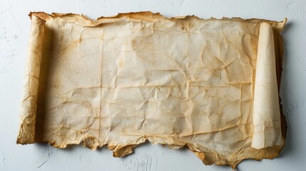 Wall Mural - Aged parchment on a white surface