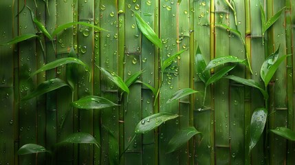 Wall Mural - Picture,modern, minimalist, a bamboo ,wood grain, natural wood color, light green, Japanese minimalist